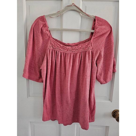 Cable & Gauge Tops - #114 Cable and Gauge boho top, coral, sz XL